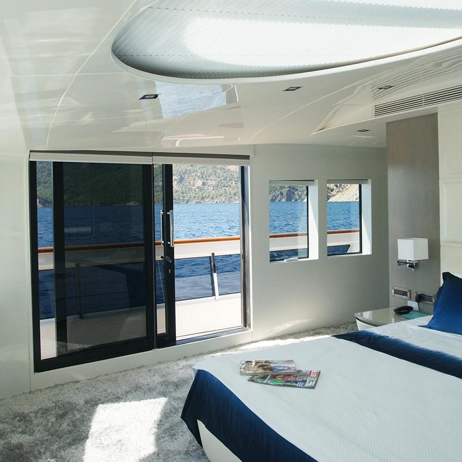 Porta scorrevole aperta